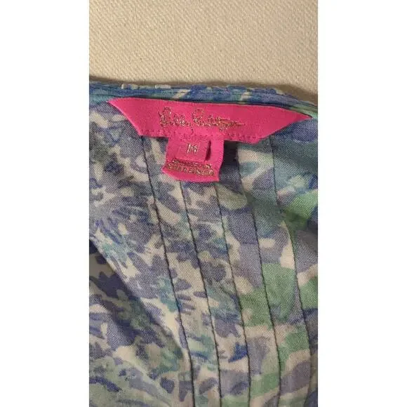 Lilly Pulitzer Hollie Blue Haven Hey Hey Soleil Shift Dress Size M - Picture 6 of 8